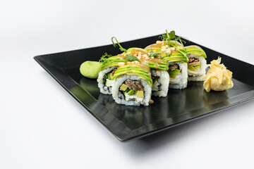delicious rolls in a Japanese restaurant
