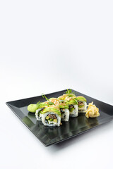 delicious rolls in a Japanese restaurant
