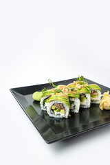 delicious rolls in a Japanese restaurant
