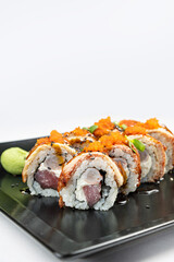 delicious rolls in a Japanese restaurant
