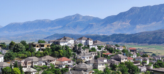 Fototapeta na wymiar Panoramic view of Gjirokaster, Albania
