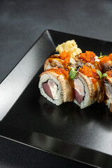 delicious rolls in a Japanese restaurant
