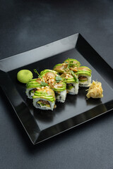 delicious rolls in a Japanese restaurant
