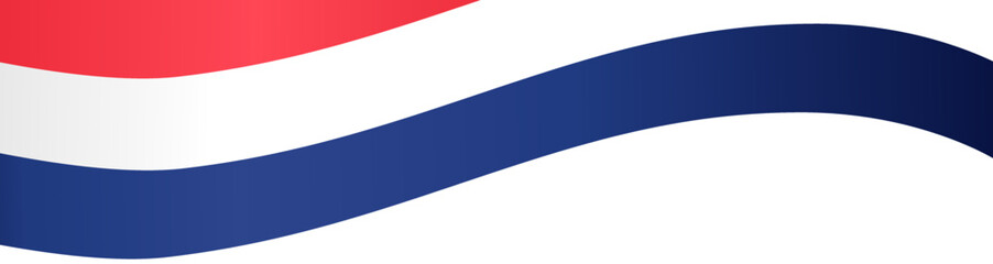 Netherlands flag flying on white background