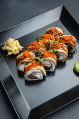 delicious rolls in a Japanese restaurant
