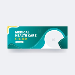 Medical doctor banner facebook cover or healthcare social media post design hospital template