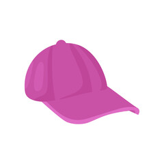Pink or purple cap for adults or kids vector illustration. Headwear, clothes item of basic geometric shape for kindergarten or school children. Fashion, accessories, geometry concept for kids