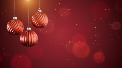 Christmas Baubles or Ornaments card with copy space