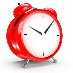 Alarm clock on white background. 3D rendering