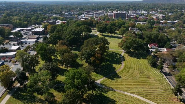 National Military Confederate Cemetery in Marietta Georgia. Aerial view.
