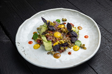 delicious tartar in an Italian restaurant
