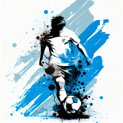 Argentina national football player. Argentinian soccer team. Argentina soccer poster. Abstract Argentinian football background