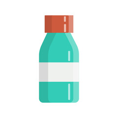 Medical bottle with label. Flat vector illustration.