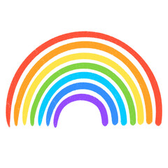 Rainbow hand drawn icon design illustration elements.