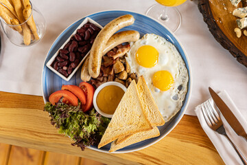 delicious breakfast in the restaurant
