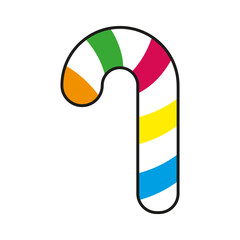 Candy cane striped. Vector christmas illustration isolated on a white background