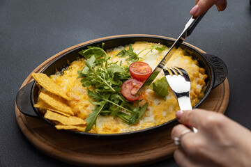 delicious breakfast in the restaurant
