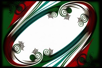 Christmas holiday red and green frame, copy space 