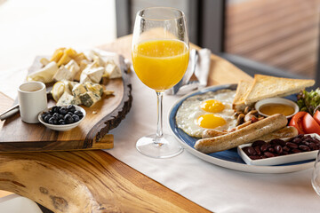 delicious breakfast in the restaurant
