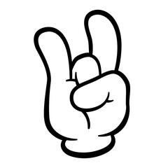 Obraz premium Retro Four-Fingered Cartoon Hand.
