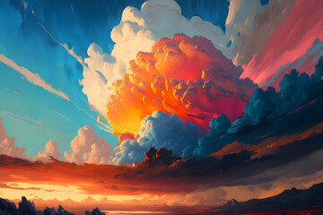 A dramatic overcast sky. Suitable for scenes of alien invasion, hell, apocalypse etc.	