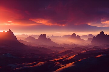 Tranquil sunset over a field. Great photo to show hope, peaceful view, travel and more. 