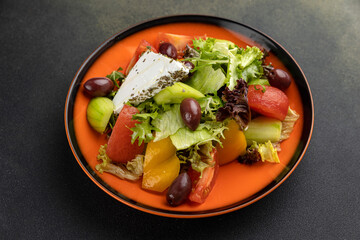 a delicious salad in a restaurant
