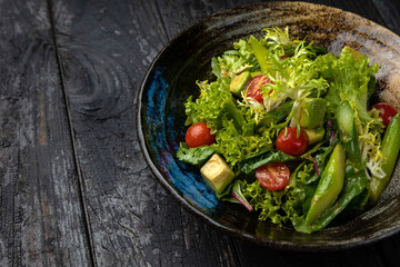 a delicious salad in a restaurant
