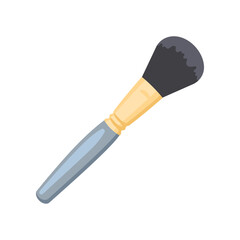 Powder makeup brush vector illustration. Cosmetic tool for face paint and powder isolated on white background. Beauty, makeup, cosmetology concept