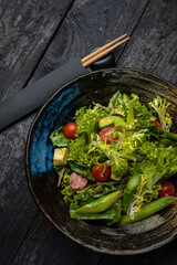 a delicious salad in a restaurant
