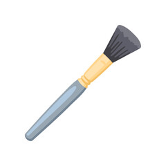 Highlight makeup brush vector illustration. Cosmetic tool for face paint and highlighter isolated on white background. Beauty, makeup, cosmetology concept
