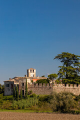 Naklejka premium Castello di Castellaro Lagusello, UNESCO site, Lombardy region, Italy