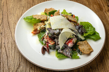 a delicious salad in a restaurant
