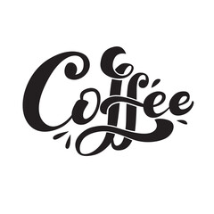 Calligraphy Lettering Coffee. Coffee logo brand marketing Concept. Vector Illustration. 