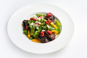 a delicious salad in a restaurant
