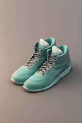 A pair of futuristic sneakers in mint green