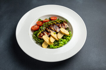 a delicious salad in a restaurant
