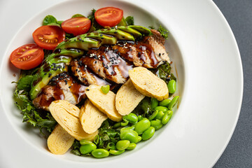 a delicious salad in a restaurant
