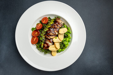 a delicious salad in a restaurant
