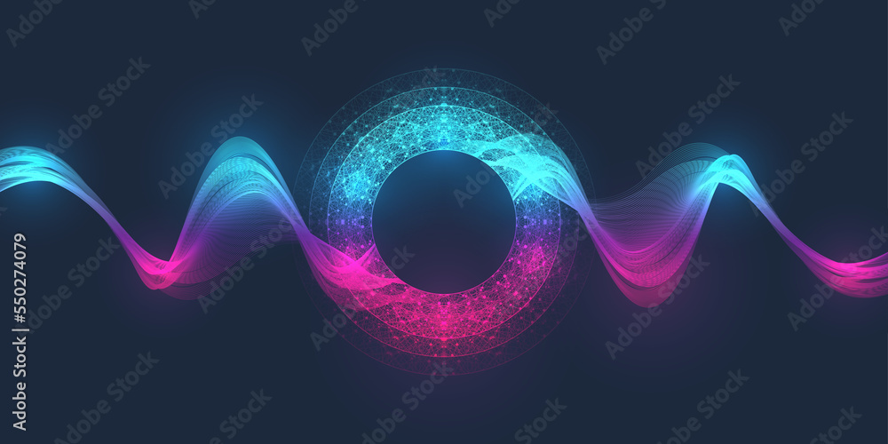 Leinwandbilder Quantum computing concept illustration. Deep learning artificial intelligence. Big data algorithms visualization for business, science presentations, posters, covers