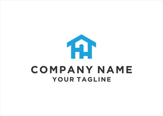 letter hh home logo design vector illustration