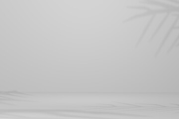 Illuminated plant shadow 3D realistic empty display podium for product placement scene presentation background