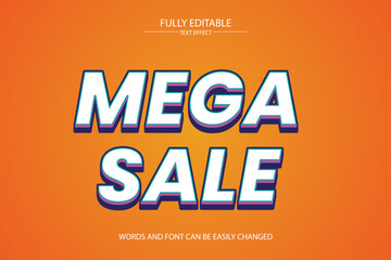 3d Text Effect, creative 3d alphabet, colorful text design, mega sale text