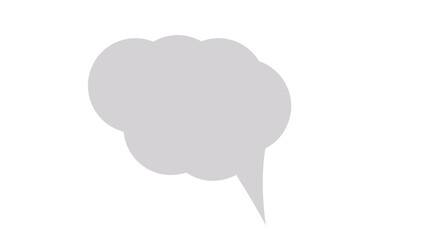 A transparent blank speech bubble design element.