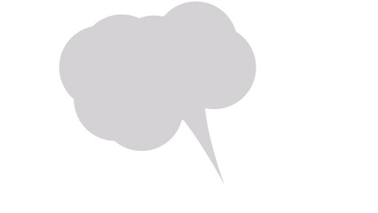 A transparent blank speech bubble design element.