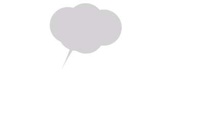 A transparent blank speech bubble design element.
