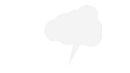 A transparent blank speech bubble design element.