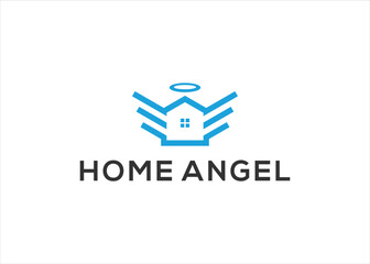 home angel logo design vector illustration