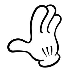 Retro Four-Fingered Cartoon Hand.