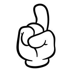 Retro Four-Fingered Cartoon Hand.